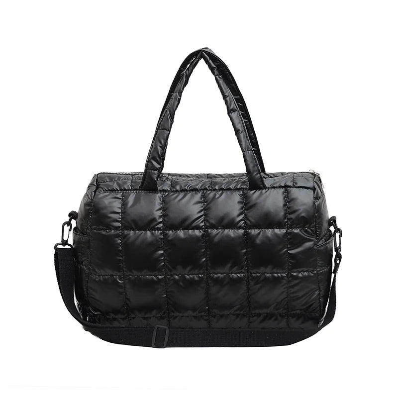 Winter Women's Shoulder Messenger Bags Down Fabric Female Padded Tote Bag Ladies