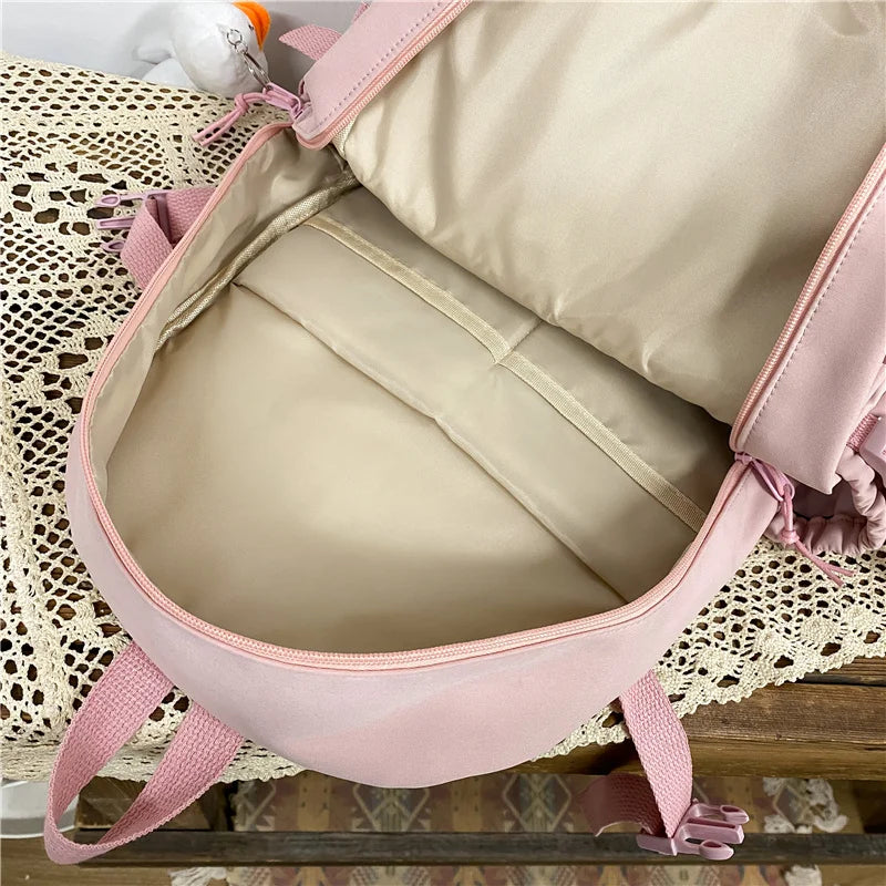Waterproof Nylon Women Backpack Big Capacity Lady School Bag