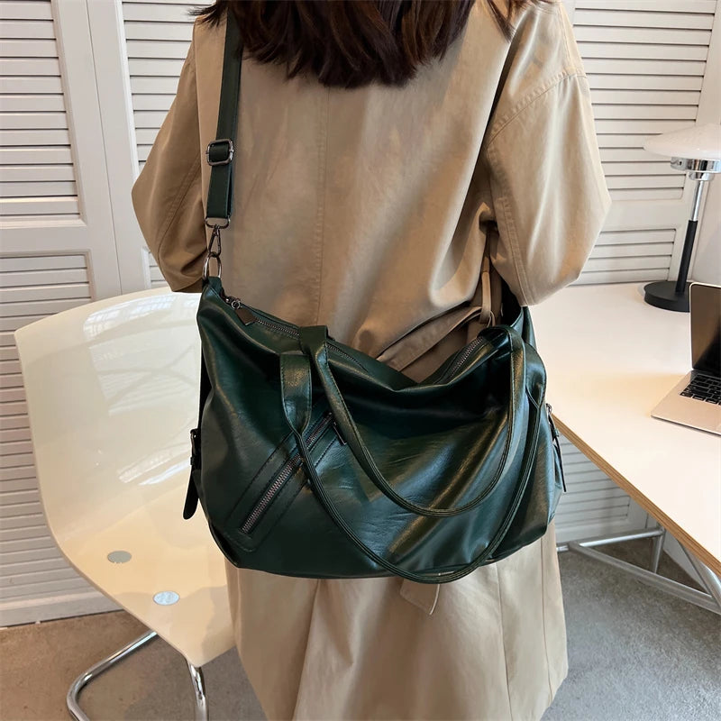 Women's PU Leather Handbag Tote with Large Capacity