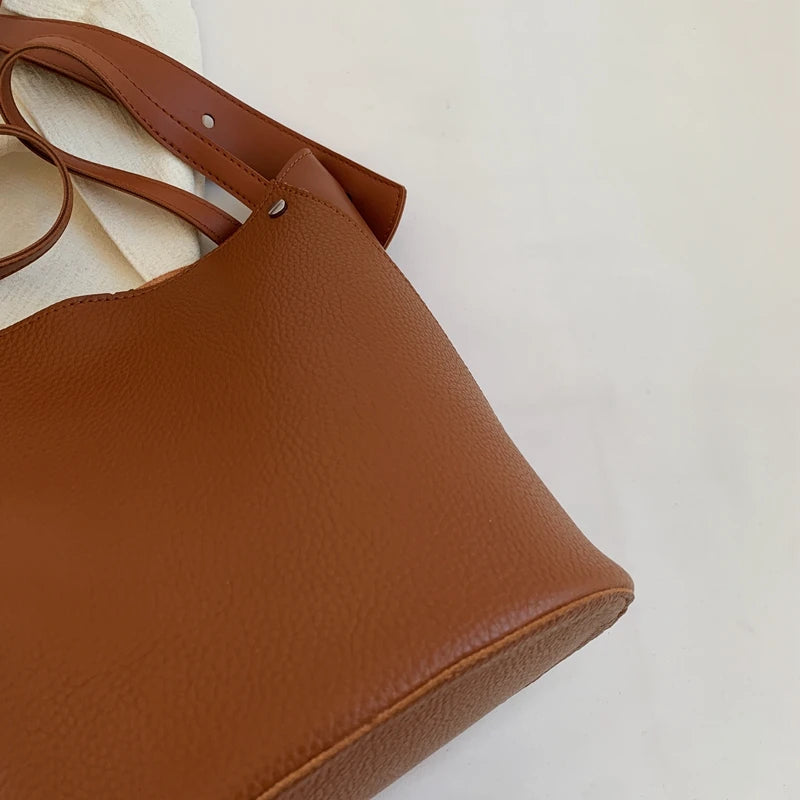 Women Shoulder Bags PU Leather Daily Bucket Fashionable Multi-function