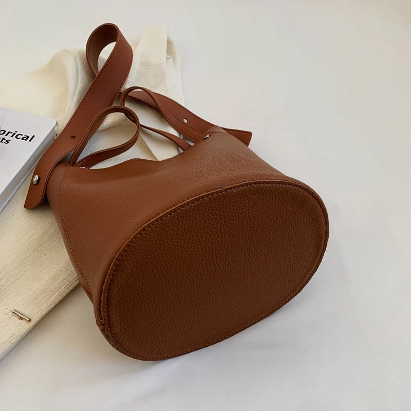Women Shoulder Bags PU Leather Daily Bucket Fashionable Multi-function