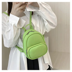 Women Leather Backpack Printed Letters Travel Bags Mini Women Backpack