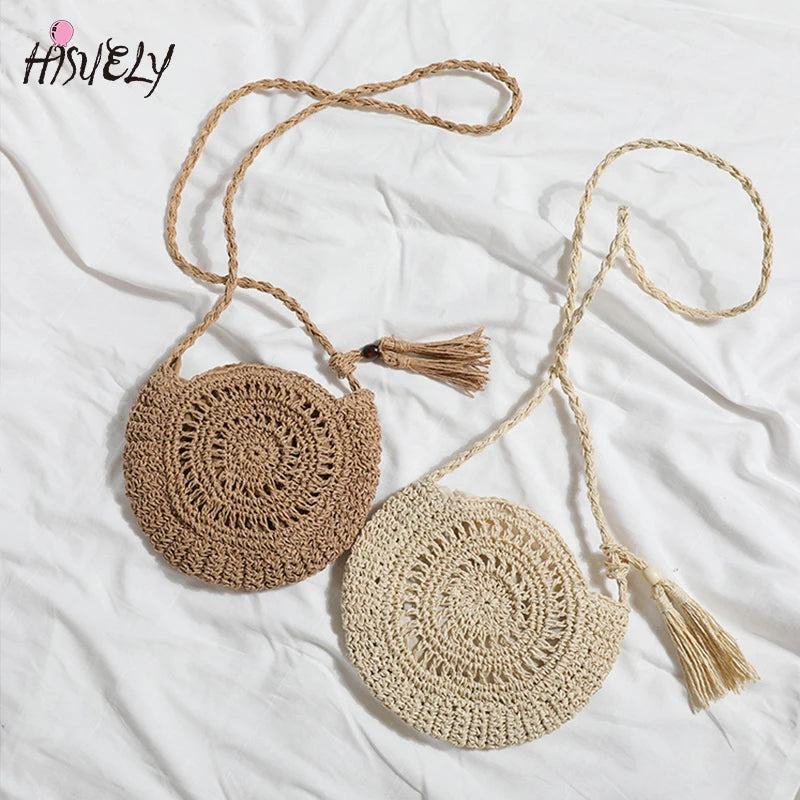 Hollow Out Woven Women Messenger Bag Single Shoulder Crossbody