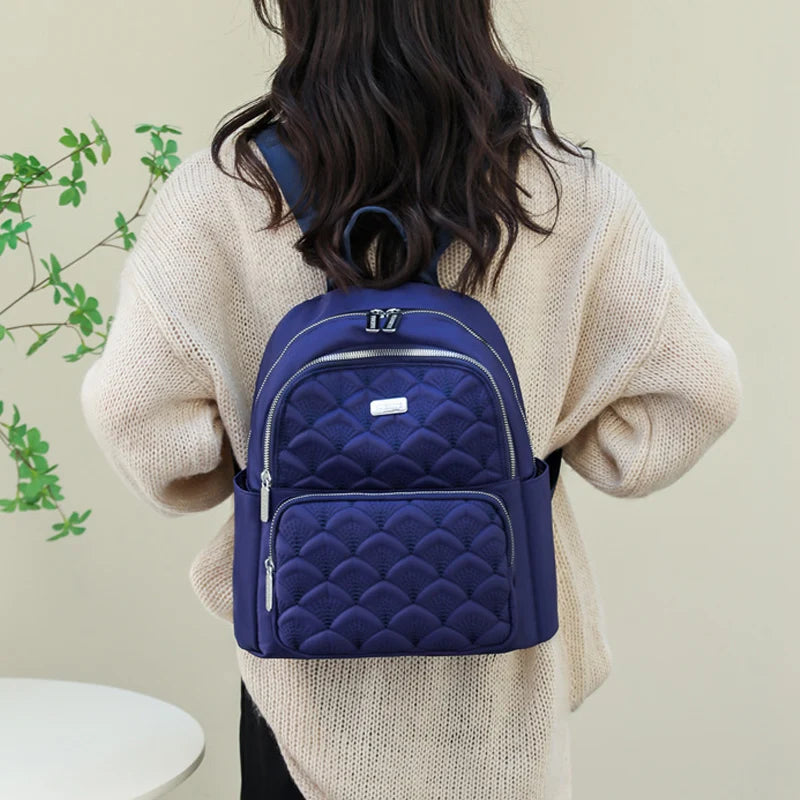 Multi-Layer Nylon Backpack for Teen Girls
