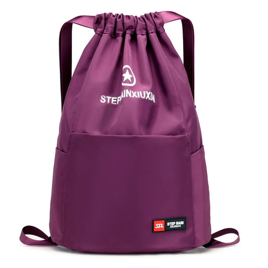 Women's Drawstring Backpack Large Capacity Multi-Pocket Outdoor Travel Bag