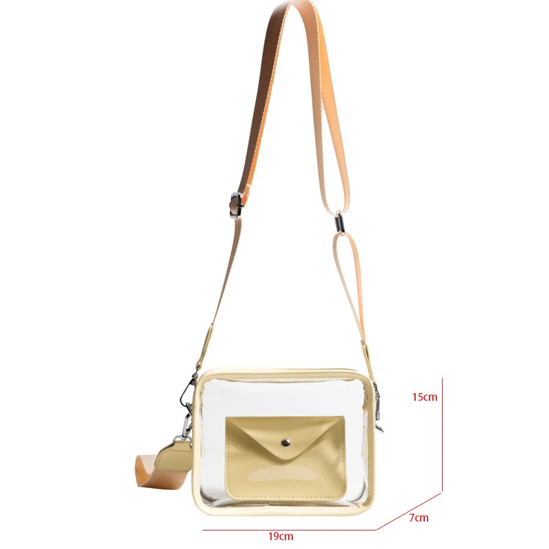 Women Shoulder Bag PVC Transparent Crossbody Handbag Purse Messenger Bag Set