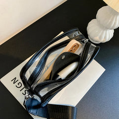 Women Shoulder Bag PVC Transparent Crossbody Handbag Purse Messenger Bag Set