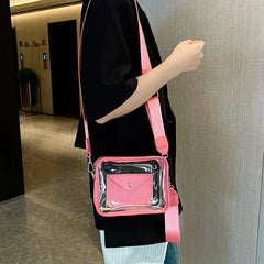 Women Shoulder Bag PVC Transparent Crossbody Handbag Purse Messenger Bag Set