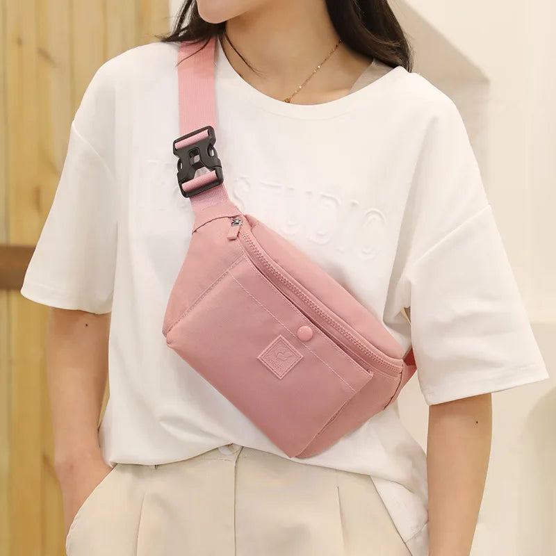 Women Waterproof Nylon Waist Bags Ladies Bum Bag Travel Crossbody Chest Packs