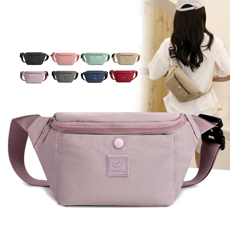 Women Waterproof Nylon Waist Bags Ladies Bum Bag Travel Crossbody Chest Packs