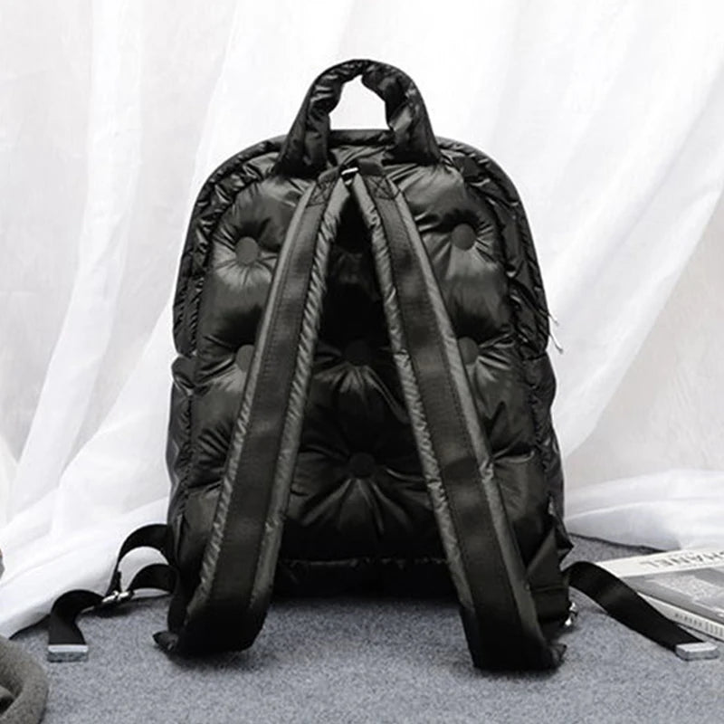 Women Winter Space Cotton Backpack Large Capacity School Bag