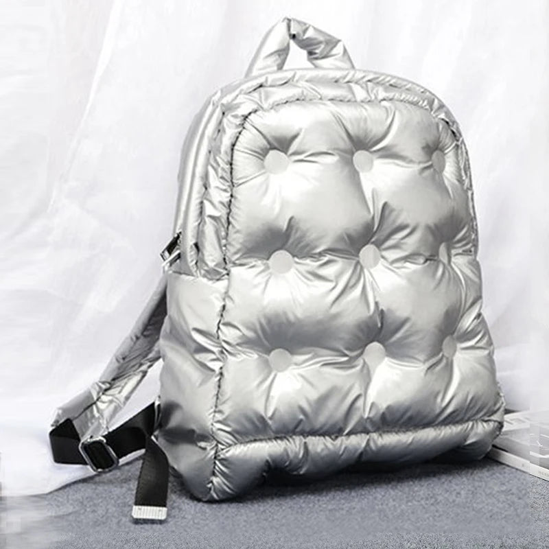 Women Winter Space Cotton Backpack Large Capacity School Bag