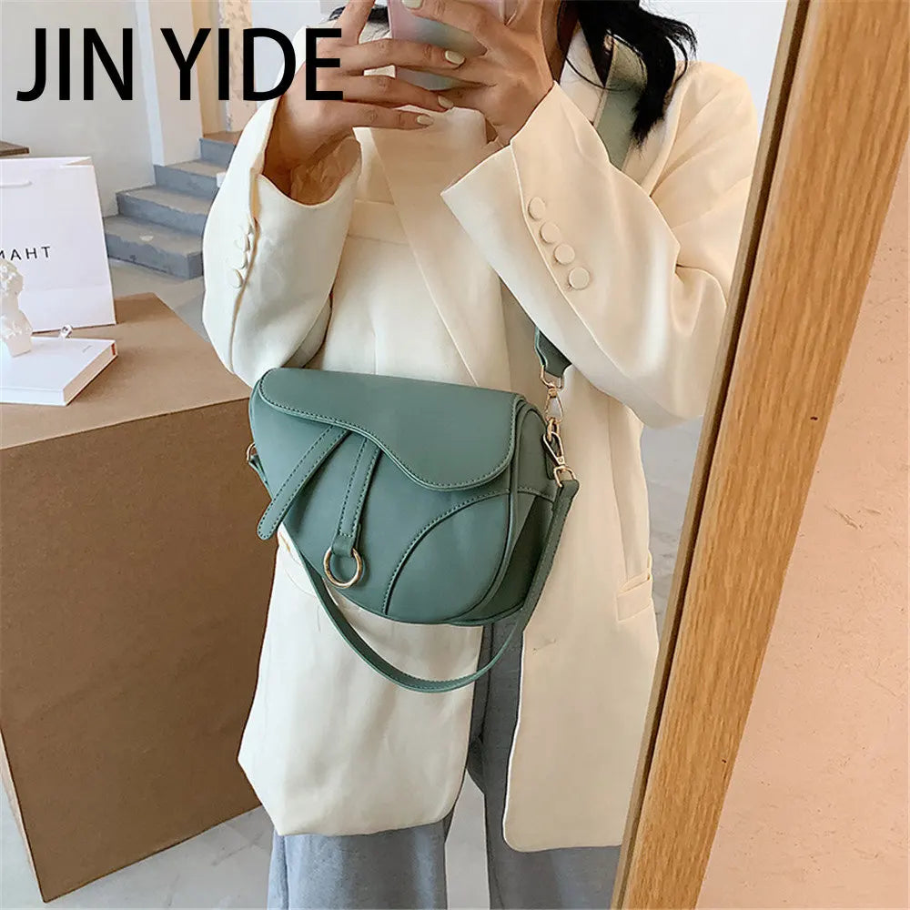 Women's Saddle Bag Pu Diagonal Handbag