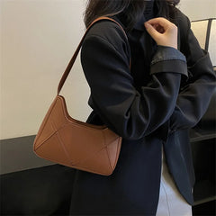 Square Solid PU Leather Shoulder Underarm Bag