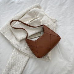 Square Solid PU Leather Shoulder Underarm Bag