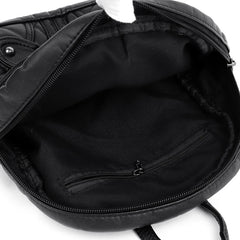 Women's Small Shoulder Bags Soft Leather Ladies Backpack Multifunctional