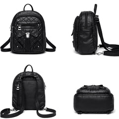 Women's Small Shoulder Bags Soft Leather Ladies Backpack Multifunctional