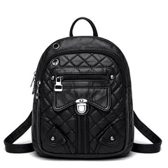 Women's Small Shoulder Bags Soft Leather Ladies Backpack Multifunctional