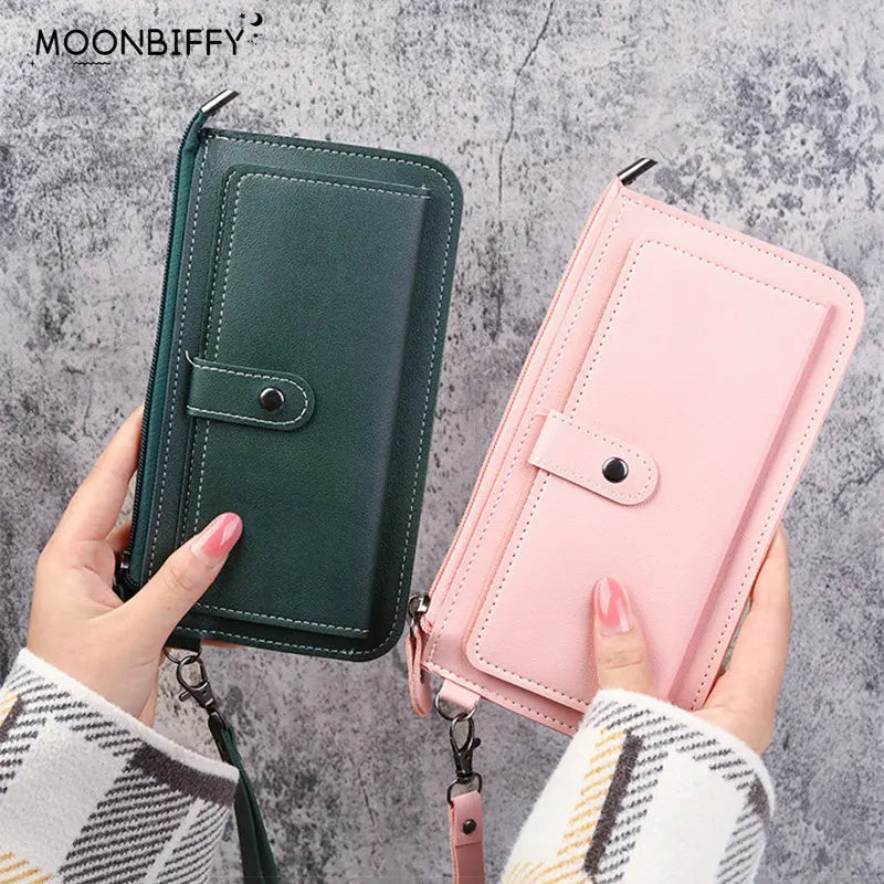 Women's Long Wallet PU Leather Clutch Zipper Student Wallet