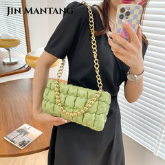 Thick Chain Small Clutch Crossbody Bag Green