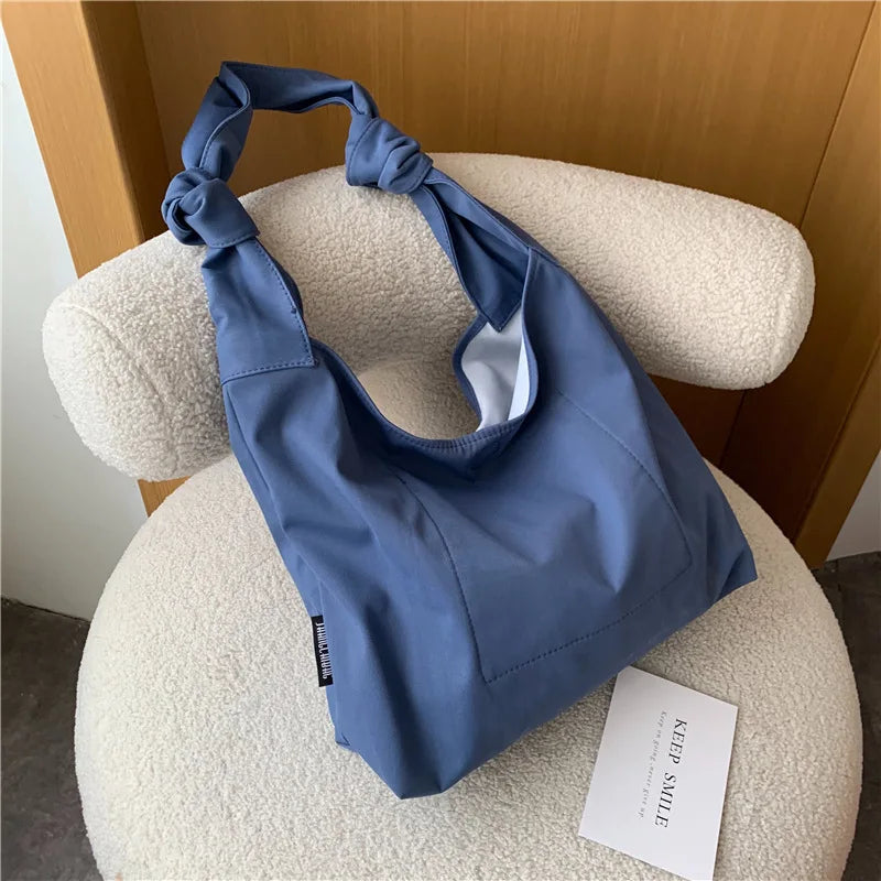 Nylon Messenger Bag Women's Versatile Shoulder Shopping Large Commuter Knot