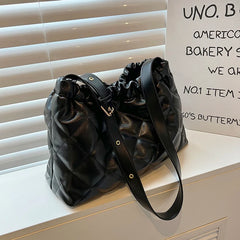 High Capacity Winter Tote Leather Handbag Women Shoulder