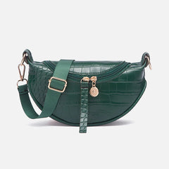 Crocodile Pattern Women's Shoulder Bag Zipper Messenger Chest Handbag