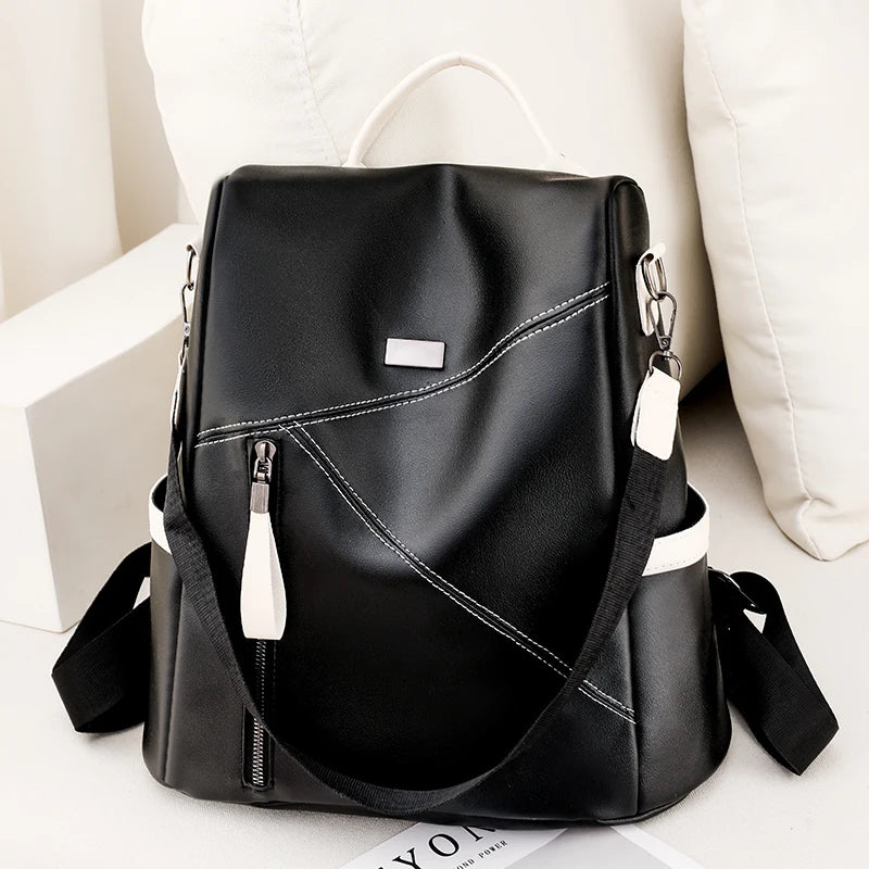PU Women Backpack Anti-theft School Bag Large Capacity