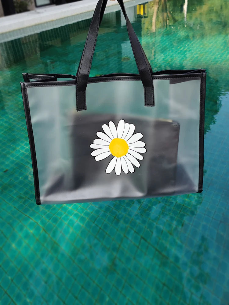 Transparent Floral Cosmetic Bag Waterproof Beauty Case