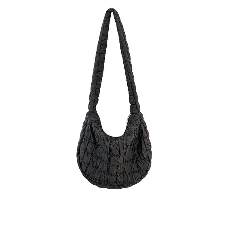 Foamflower Ladies Shoulder Bag Quilted Plicated Puff Handbags