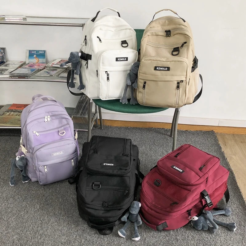 Purple Waterproof College Backpack Men Women Laptop Bag Boy Girl Travel Bags