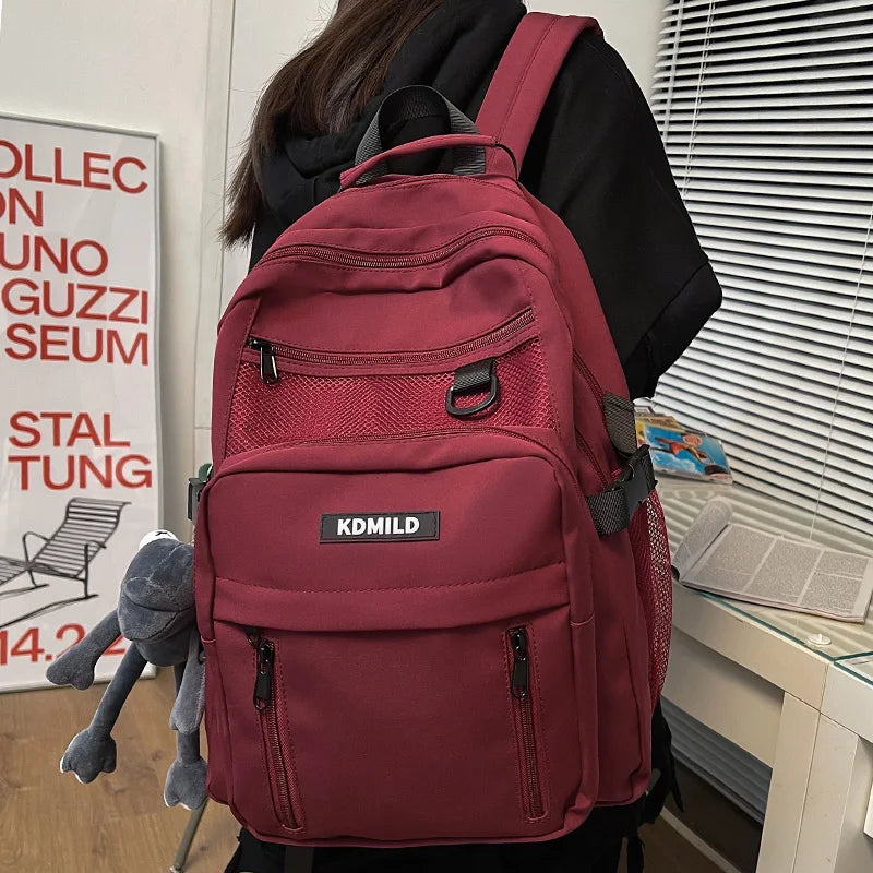 Purple Waterproof College Backpack Men Women Laptop Bag Boy Girl Travel Bags