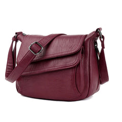 Red Autumn Bag Leather Handbags Women Bags Female Shoulder Messenger Bag