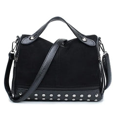 Rivet Style Crossbody Bag Vintage Leather Messenger Bag