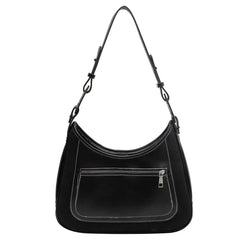 Casual PU Leather Shoulder Bags Women Large Capacity Top Handle