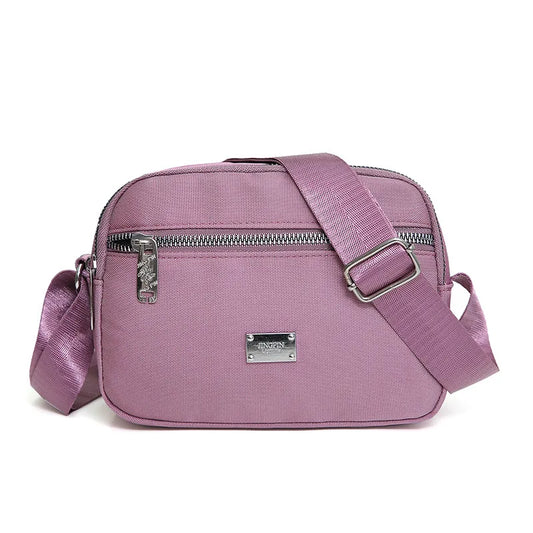 Solid Women Nylon Small Handbags Lady's Shoulder Cross Body Zipper Handbag