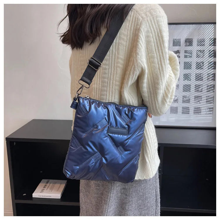 Solid Women's Messenger Bag with Wide Shoulder Strap