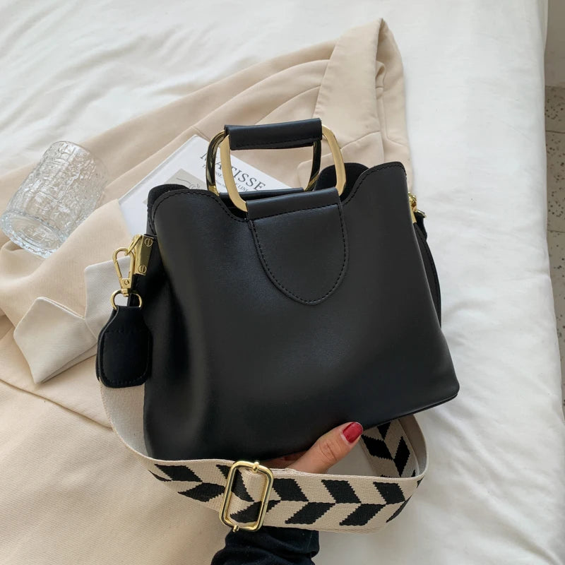 Spring Women's Casual PU Leather Crossbody Bags with Short Handle