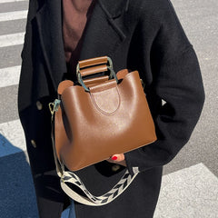 Spring Women's Casual PU Leather Crossbody Bags with Short Handle