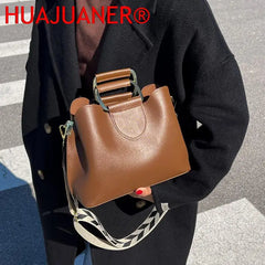 Spring Women's PU Leather Crossbody Bag Short Handle Handbag