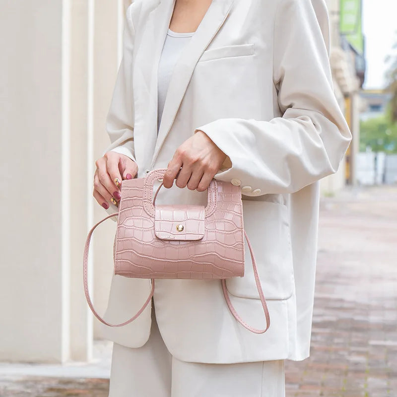 Spring Stone Pattern Single Lady Tote Shoulder Handbag