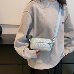 Spring Women's Nylon Shoulder Bag Colorful Soft Square Messenger Bag