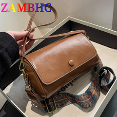 Vintage PU Leather Shoulder Bag for Women Handbags