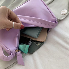 Spring Women's Soft PU Small Shoulder Bags Leather Handbag Retro Shopper Bags