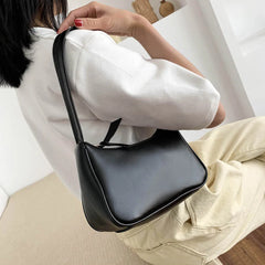 Spring Women's Soft PU Small Shoulder Bags Leather Handbag Retro Shopper Bags