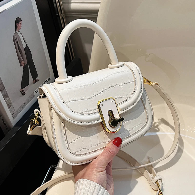 Spring Vintage Stone Leather Shoulder Crossbody Bag
