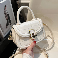 Spring Vintage Stone Leather Shoulder Crossbody Bag
