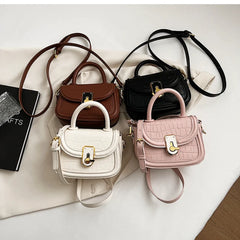 Spring Vintage Stone Leather Shoulder Crossbody Bag