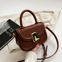 Spring Vintage Stone Leather Shoulder Crossbody Bag