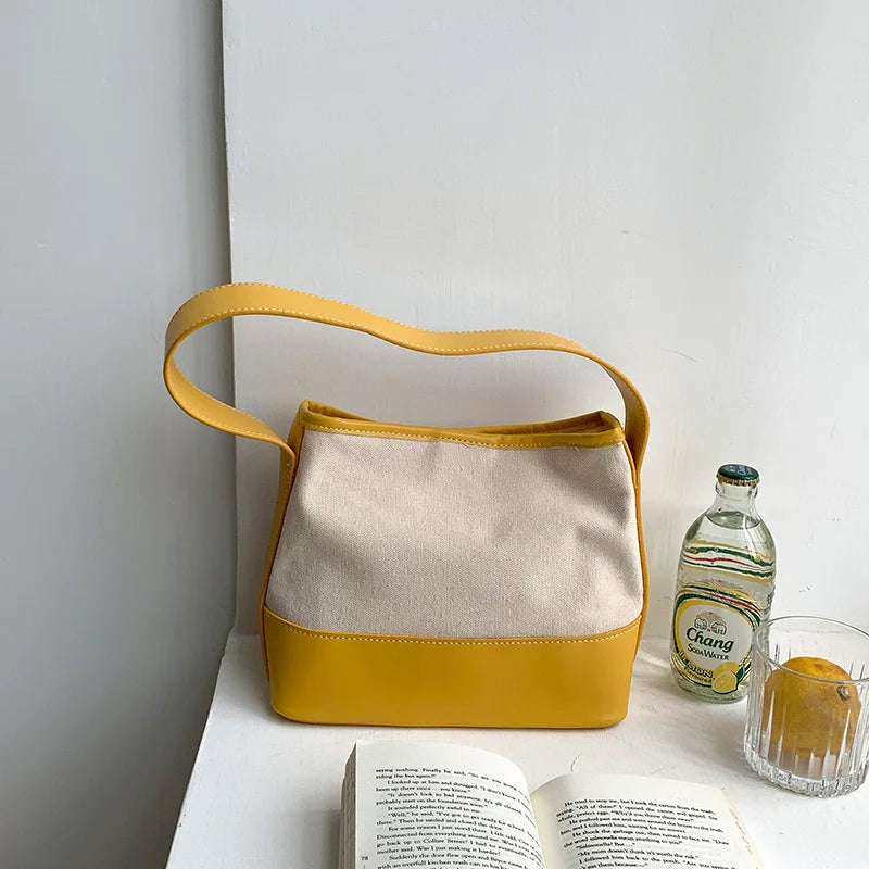 Summer Canvas Patchwork Tote Shoulder Bag